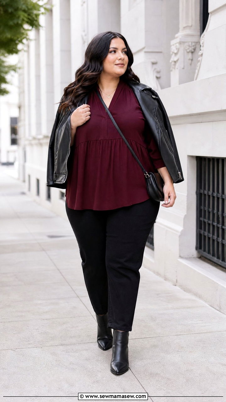 Plus Size Babydoll Top With Black Jeans - 20 plus size babydoll top outfit ideas