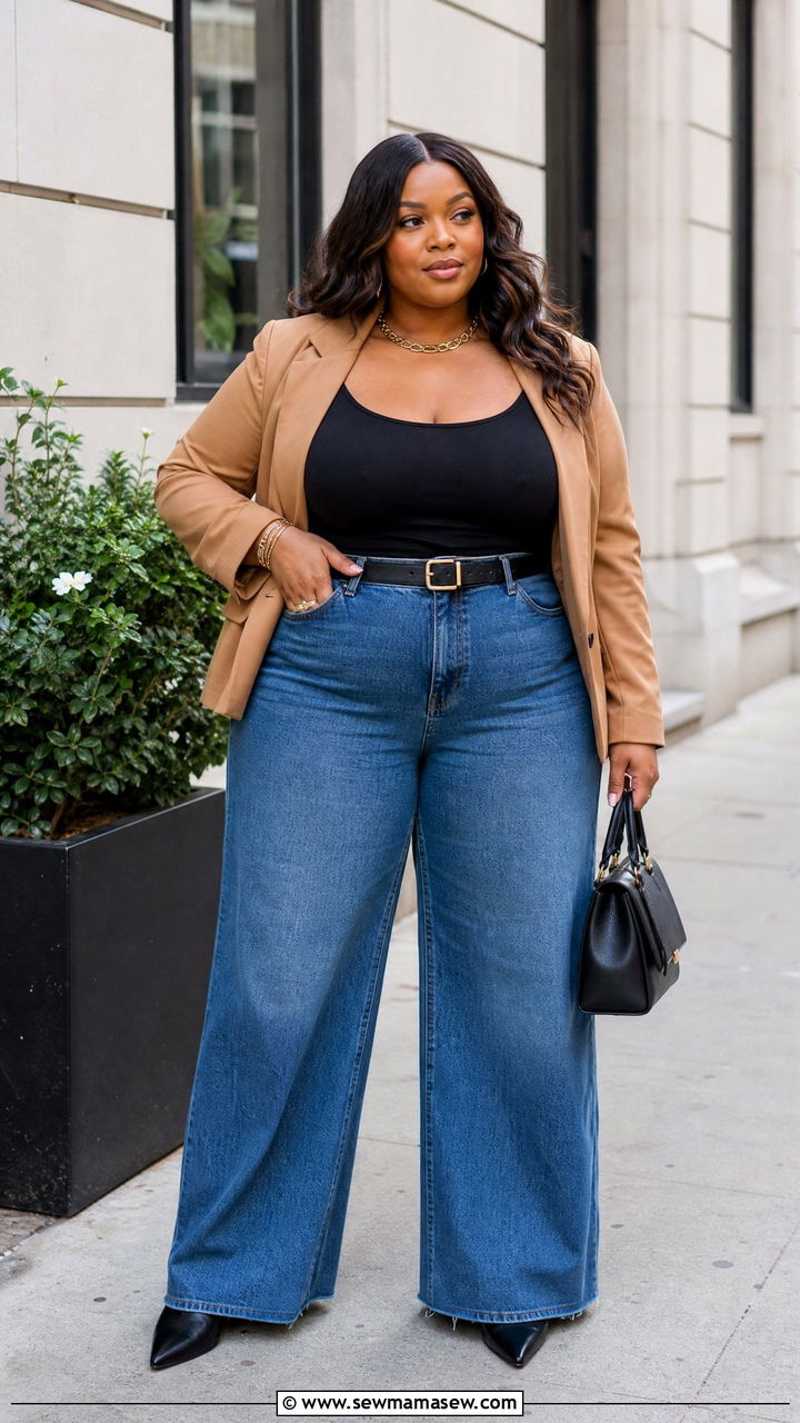 Plus Size Baddie Blazer And Jeans Outfit - 20 plus size baddie outfit ideas