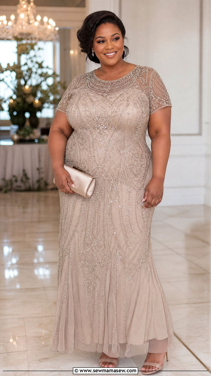 Plus Size Beaded Gala Gown - 20 plus size gala outfit ideas
