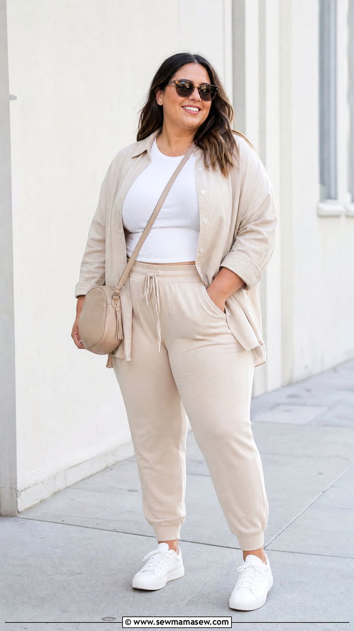 Plus Size Beige Casual Outfit - 20 plus size beige outfit ideas