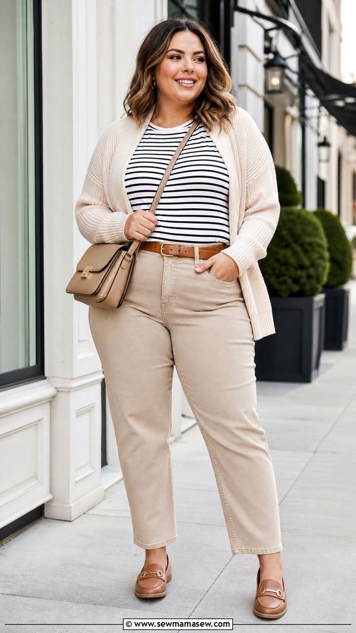 Plus Size Beige Denim Outfit - 20 plus size beige outfit ideas