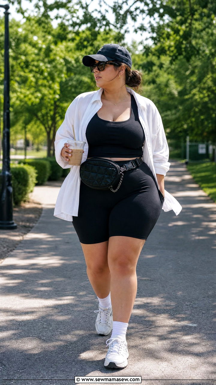 Plus Size Bike Shorts Outfit - 20 plus size summer outfit ideas with shorts