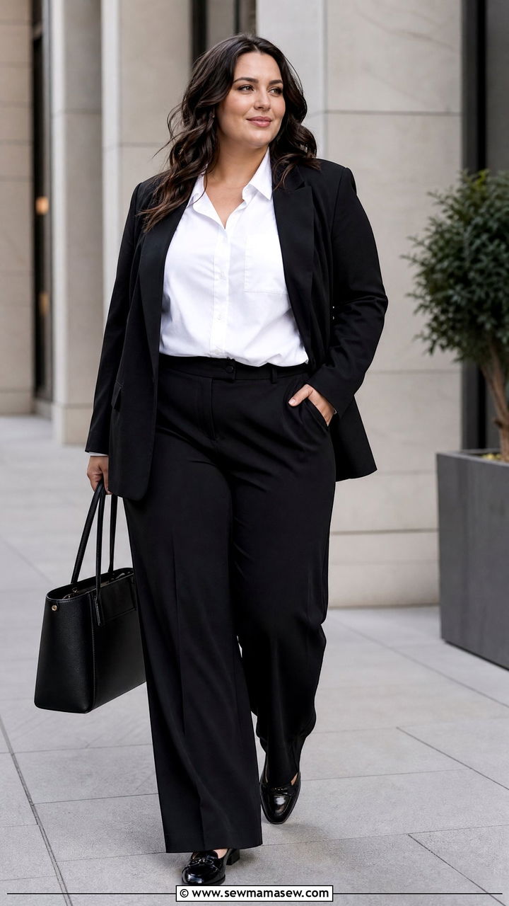 Plus Size Black And White Monochrome Outfit - 20 plus size monochrome outfit ideas