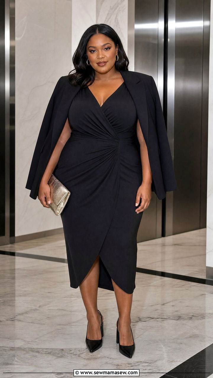 Plus Size Black Cocktail Dress Outfit - 20 plus size cocktail outfit ideas