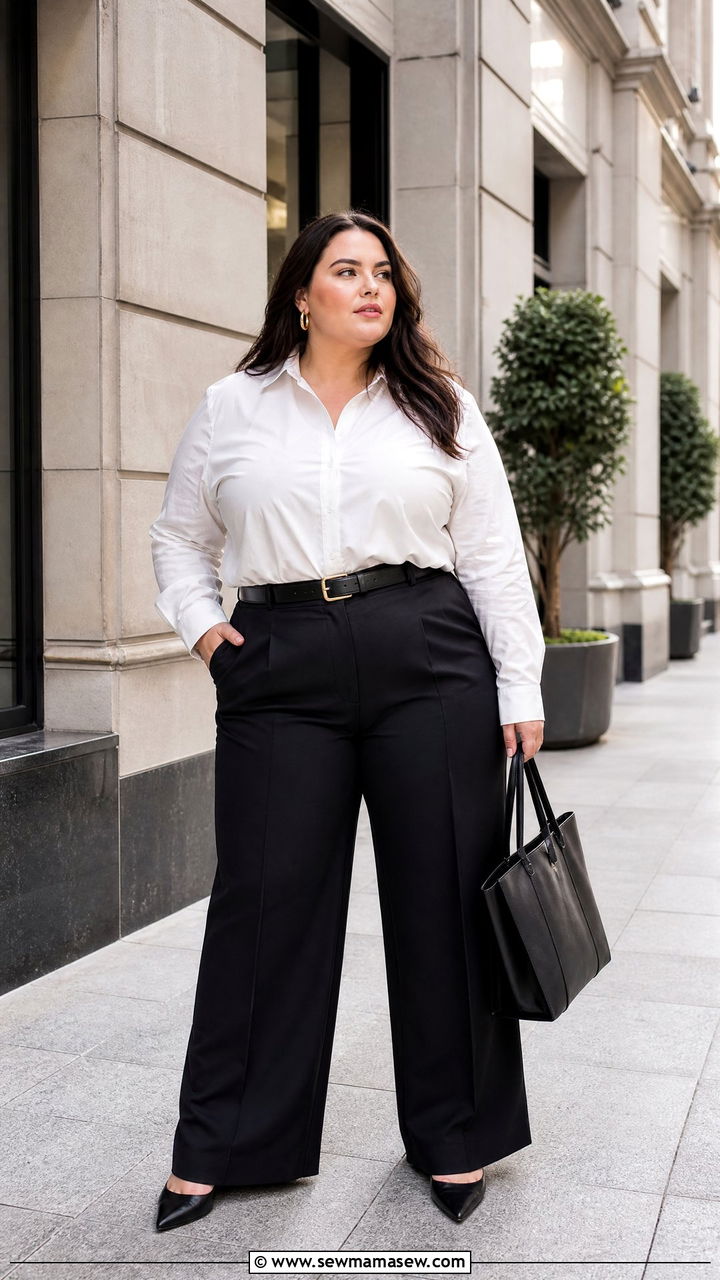 Plus Size Black Dress Pants Outfit - 20 plus size dress pants outfit ideas