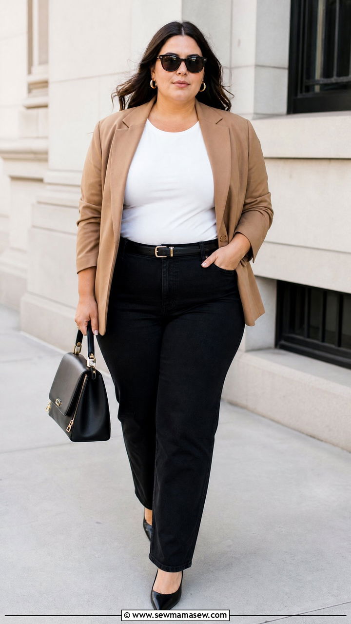 Plus Size Black Jeans With Blazer - 20 plus size black jeans outfit ideas
