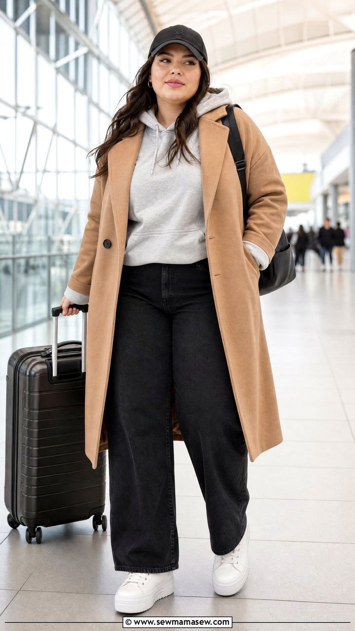 Plus Size Black Jeans With Hoodie And Coat - 20 plus size black jeans outfit ideas