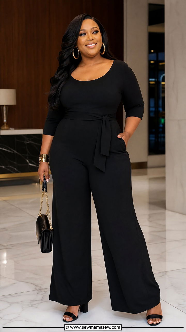 Plus Size Black Jumpsuit Outfit - 20 plus size black outfit ideas