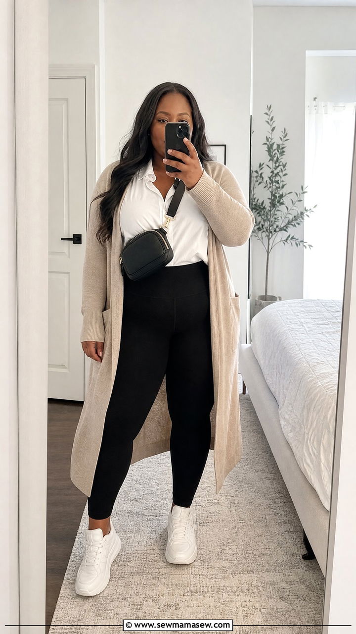 Plus Size Black Leggings Outfit - 20 plus size midsize outfit ideas