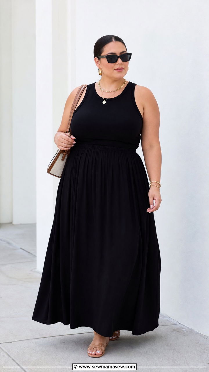 Plus Size Black Maxi Skirt Outfit - 20 plus size maxi skirt outfit ideas