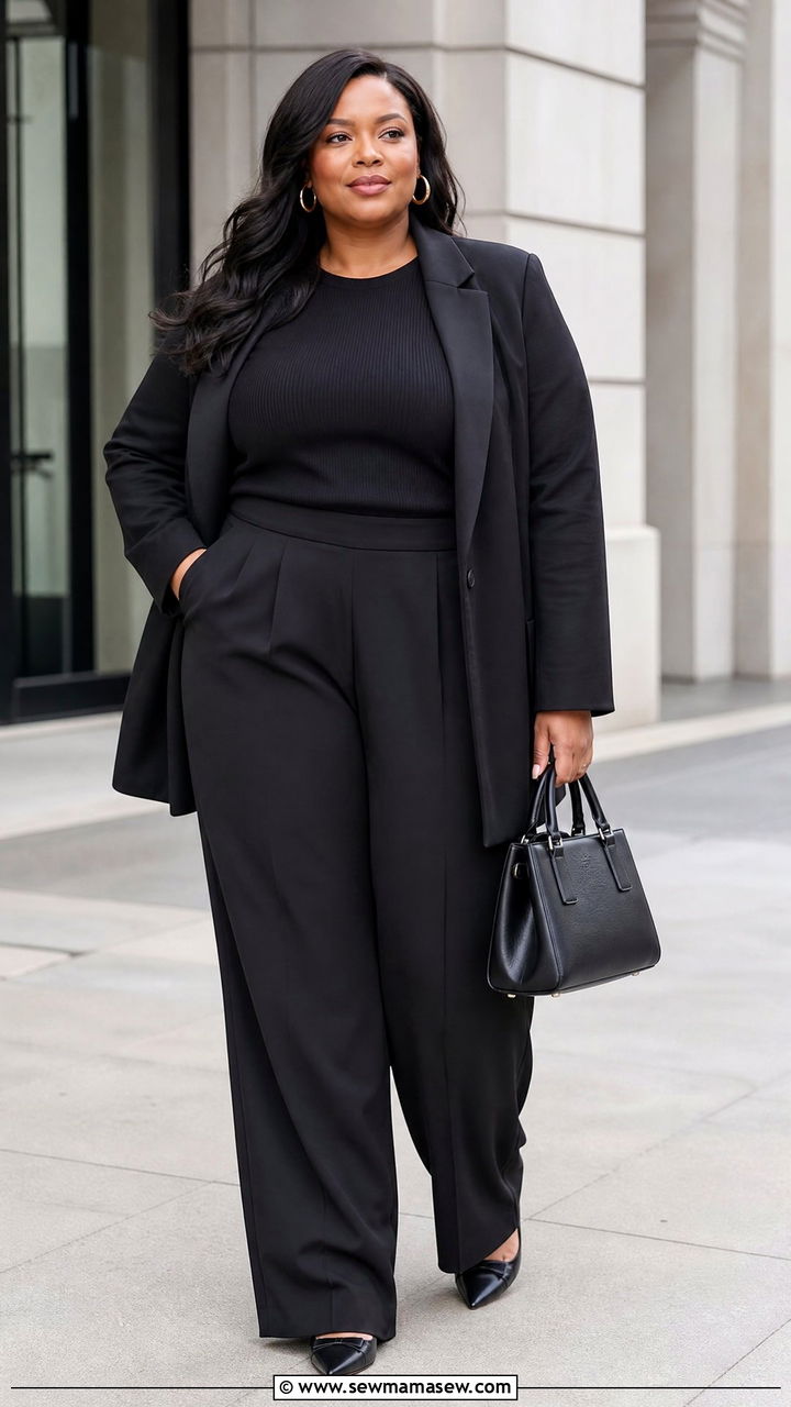 Plus Size Black Monochrome Outfit - 20 plus size monochrome outfit ideas