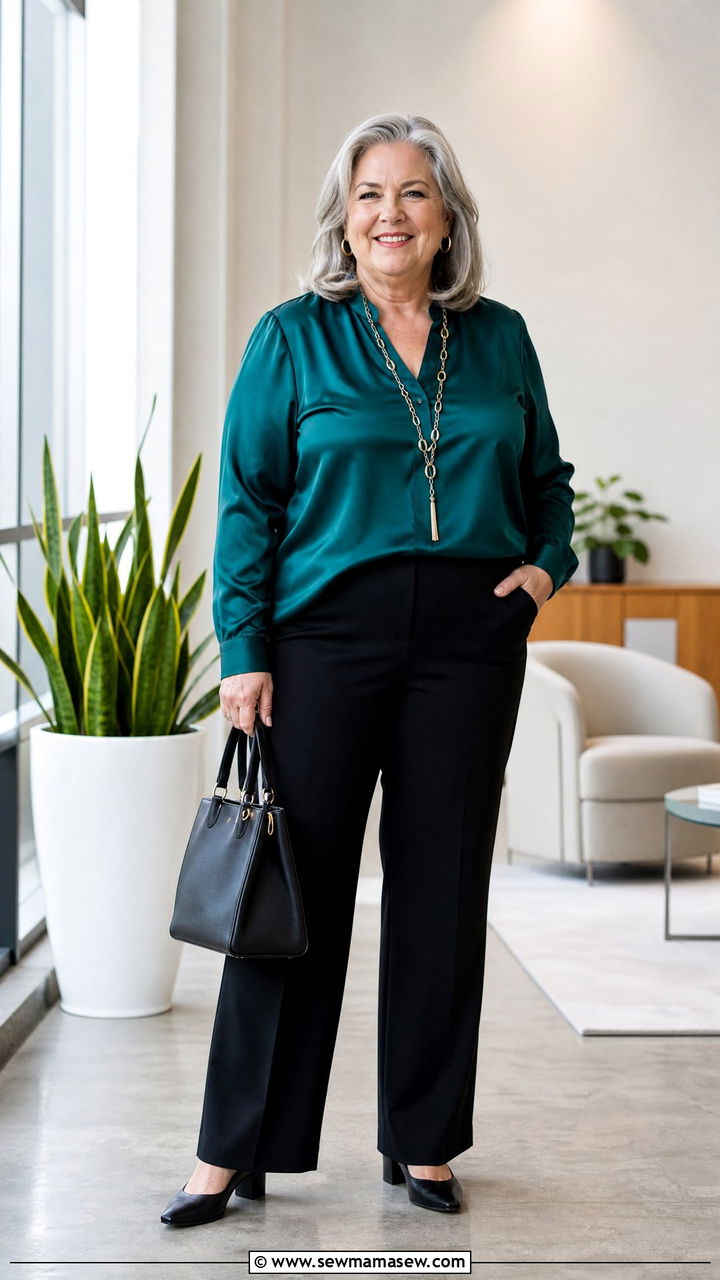 Plus Size Black Pants Outfit - 20 plus size outfits for older women