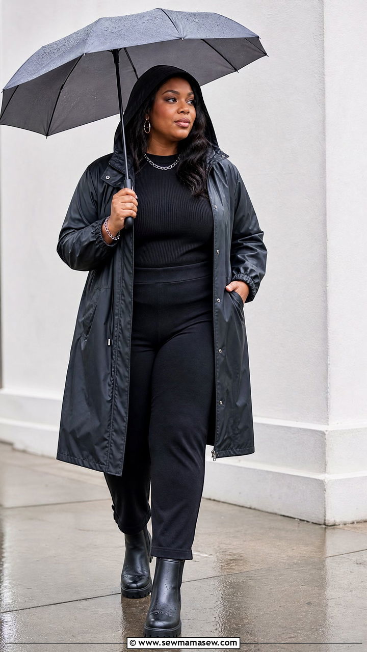 Plus Size Black Rainy Day Outfit - 20 plus size rainy day outfit ideas