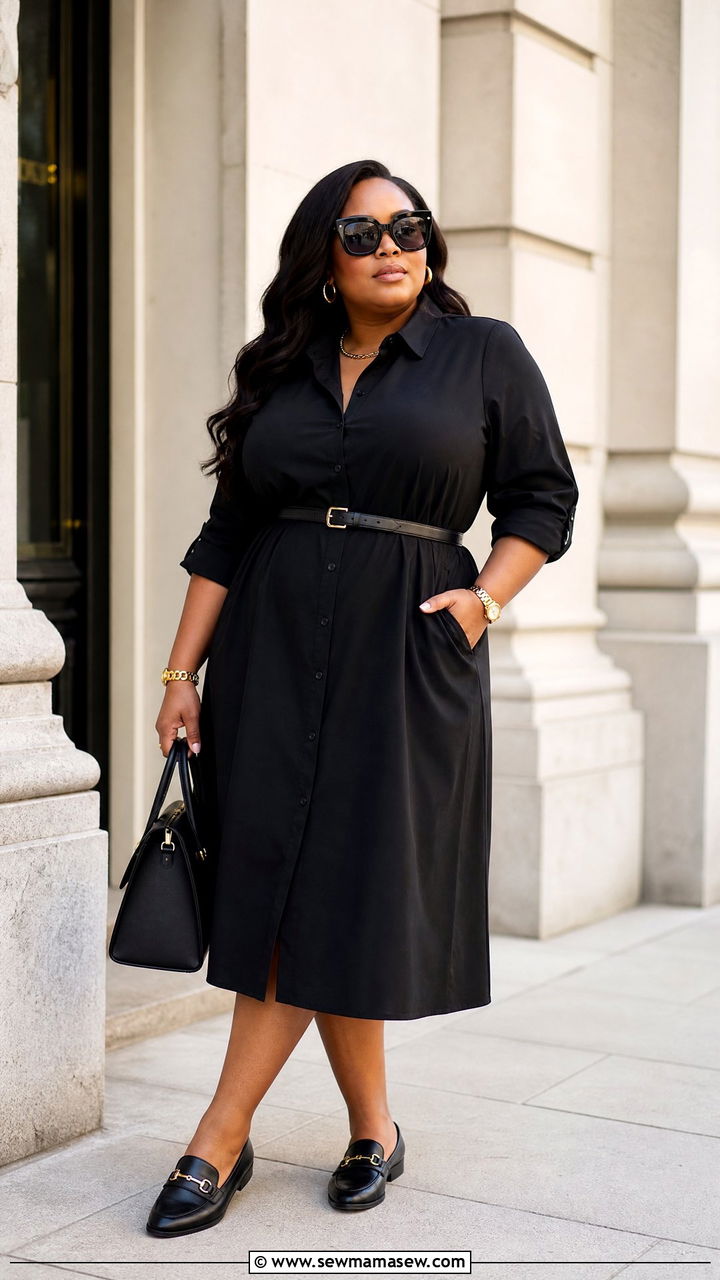 Plus Size Black Shirt Dress Outfit - 20 plus size shirt dress outfit ideas