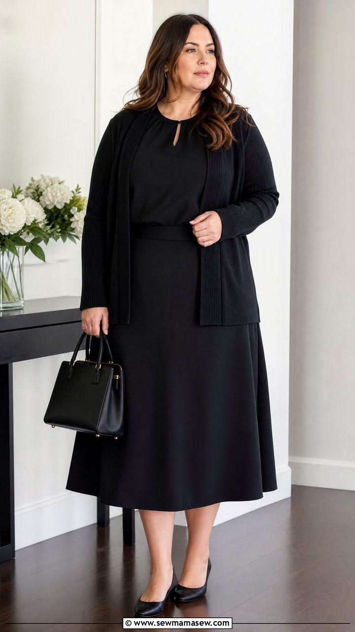 Plus Size Black Skirt And Blouse Funeral Outfit - 20 plus size funeral outfit ideas