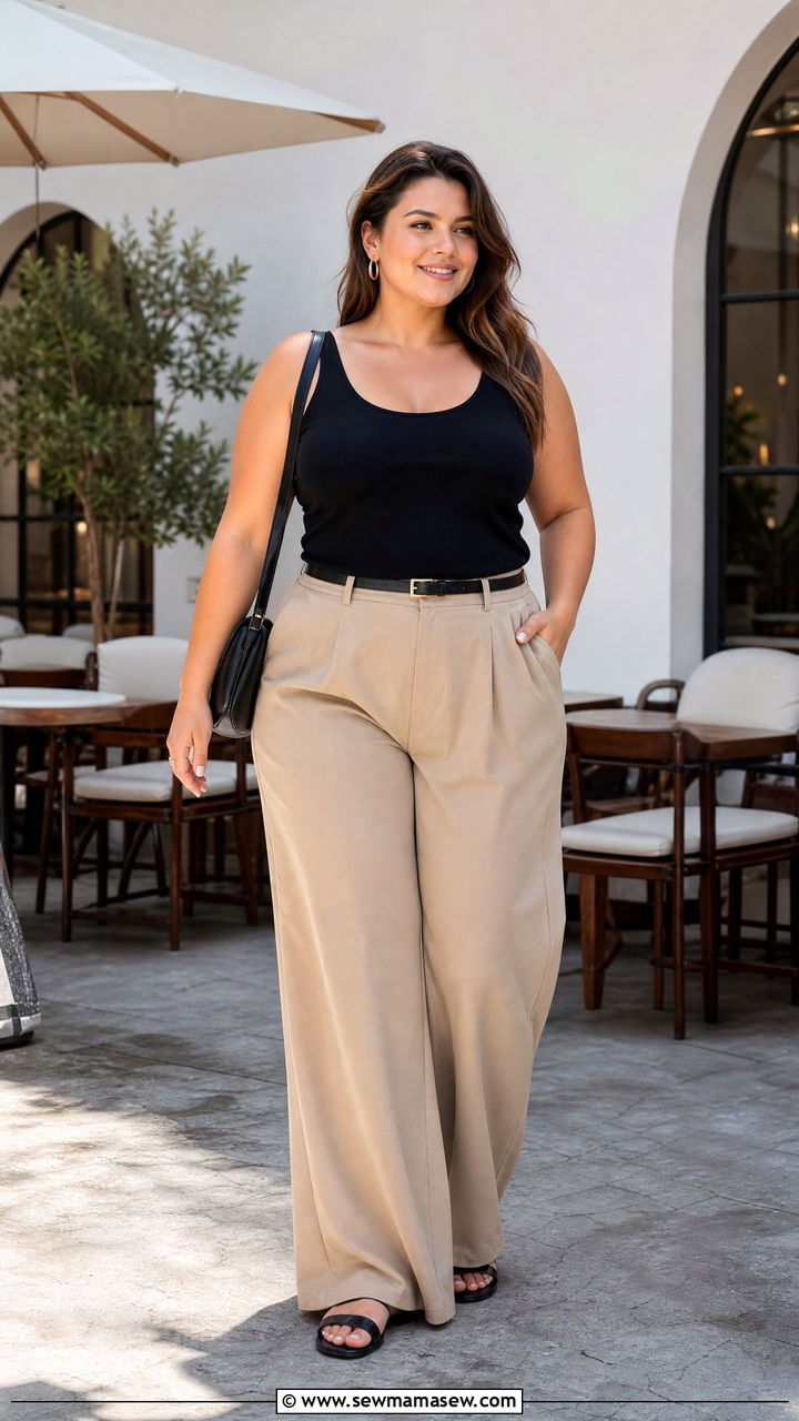 Plus Size Black Tank Top Outfit - 20 plus size minimalist top outfit ideas