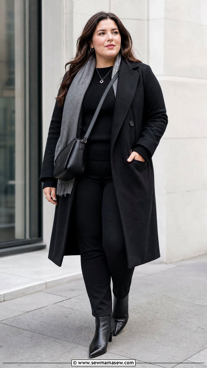 Plus Size Black Wool Coat Outfit - 20 plus size wool coat outfit ideas
