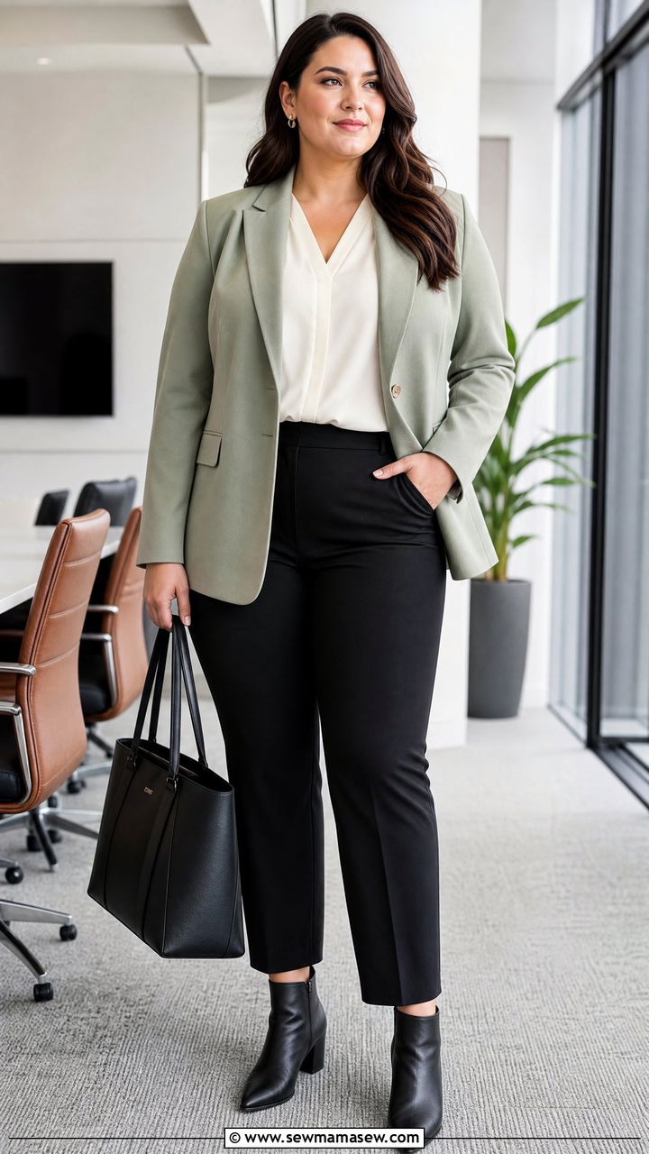 Plus Size Blazer And Blouse Outfit - 20 plus size office tops outfit ideas