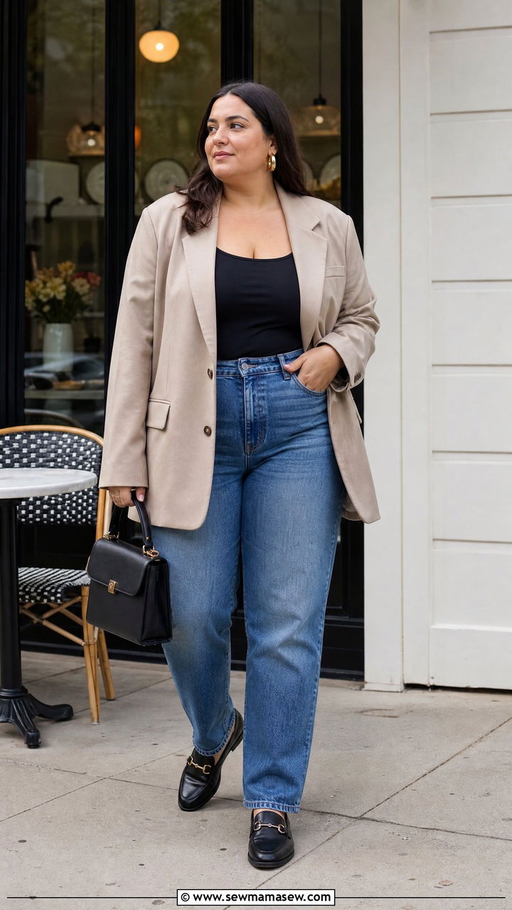 Plus Size Blazer And Jeans Outfit - 20 plus size outfits for women in their 20s