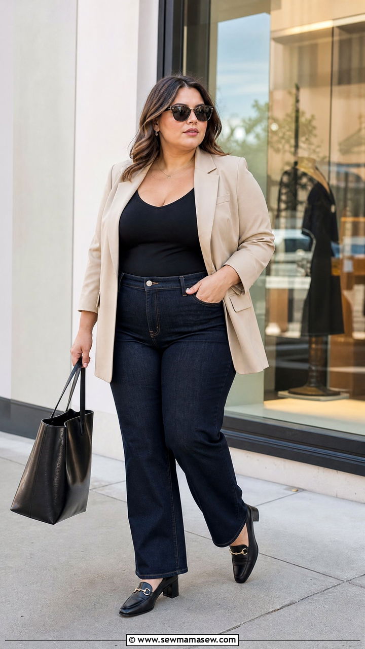 Plus Size Blazer And Jeans Outfit - 20 slimming plus size outfit ideas