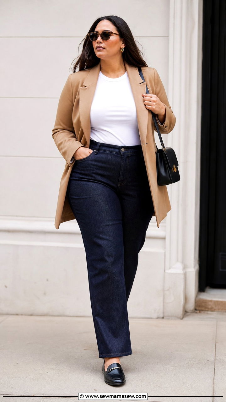 Plus Size Blazer And Jeans Outfit For Tall Women - 20 plus size outfits for tall women