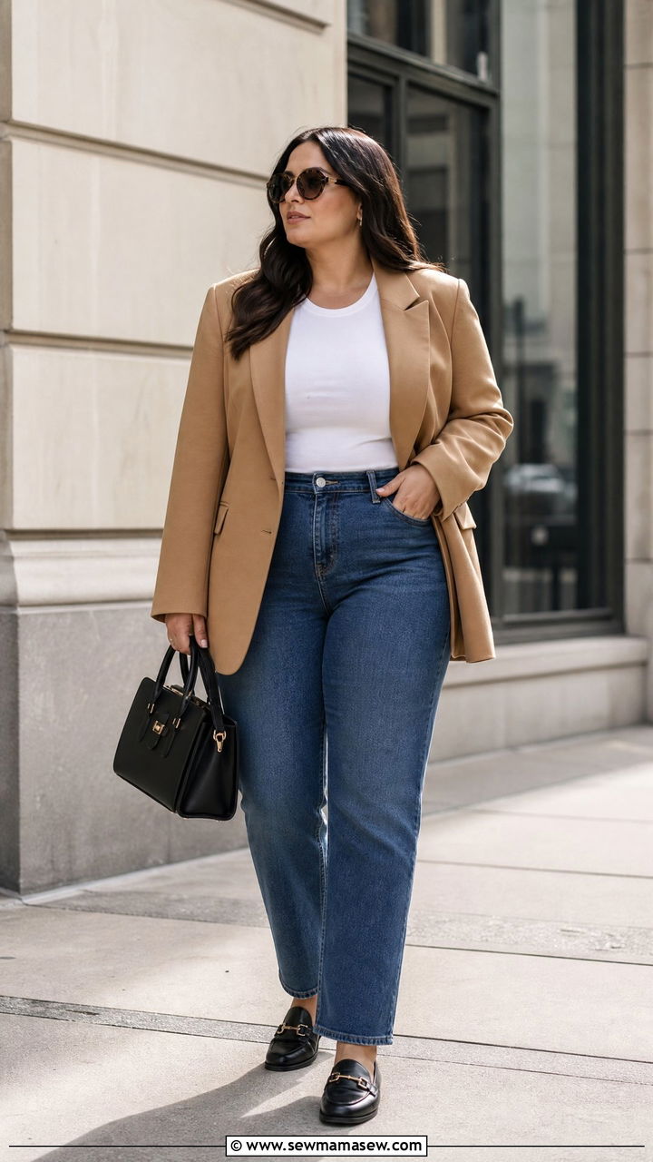 Plus Size Blazer And Jeans Outfit - 20 effortless plus size outfit ideas