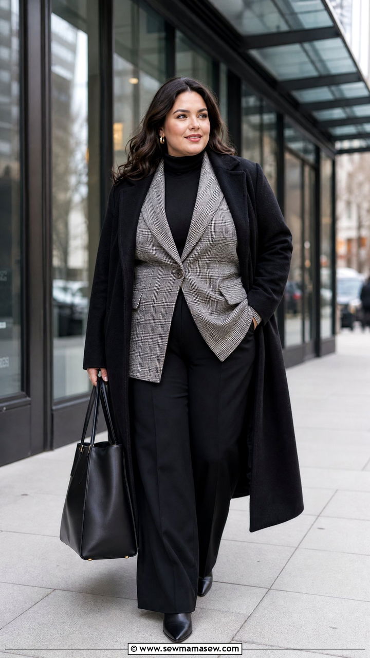 Plus Size Blazer Winter Outfit - 20 plus size layered winter outfits