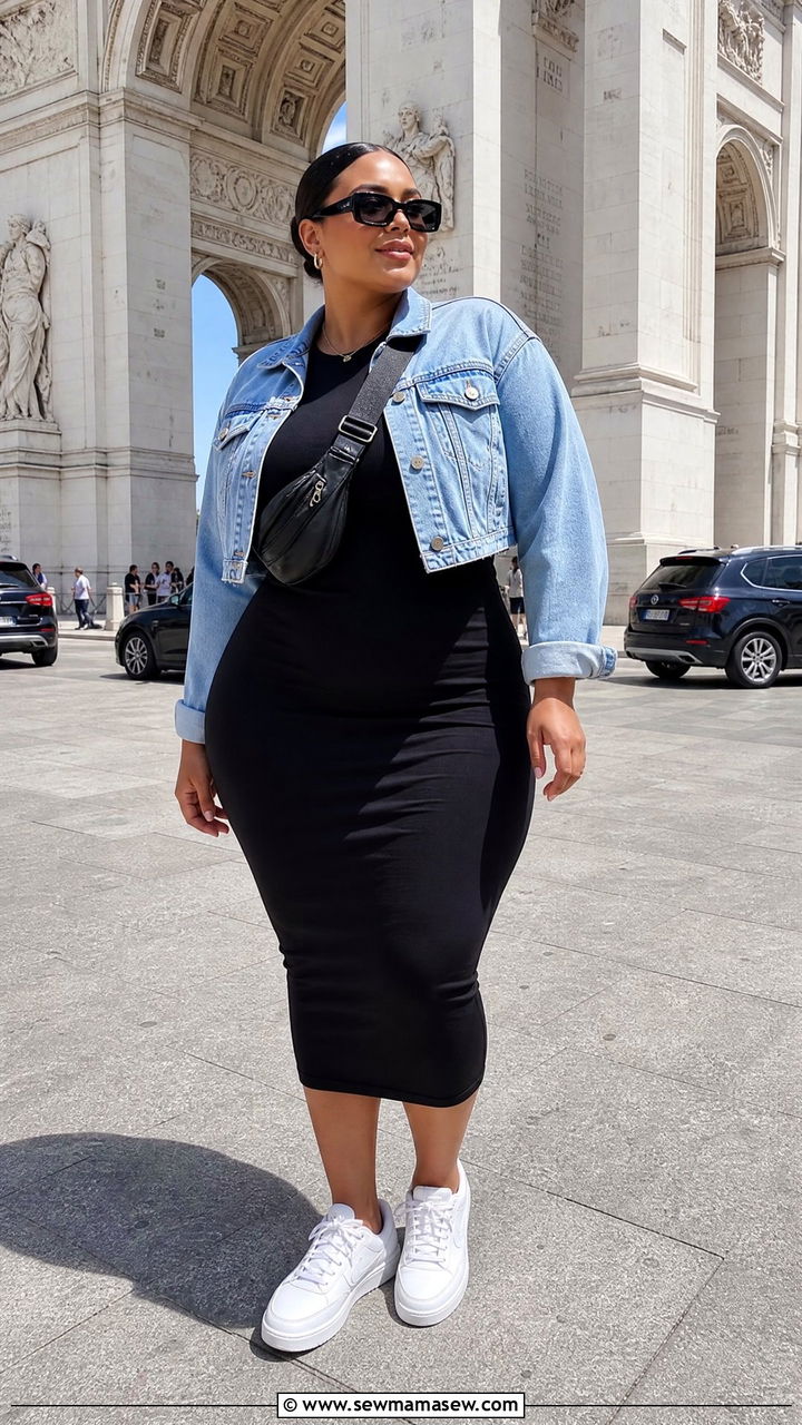 Plus Size Bodycon Dress With Sneakers - 20 plus size bodycon dress outfit ideas