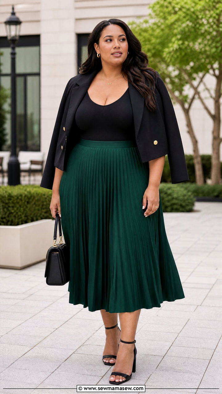 Plus Size Bodysuit With Midi Skirt - 20 plus size bodysuit outfit ideas