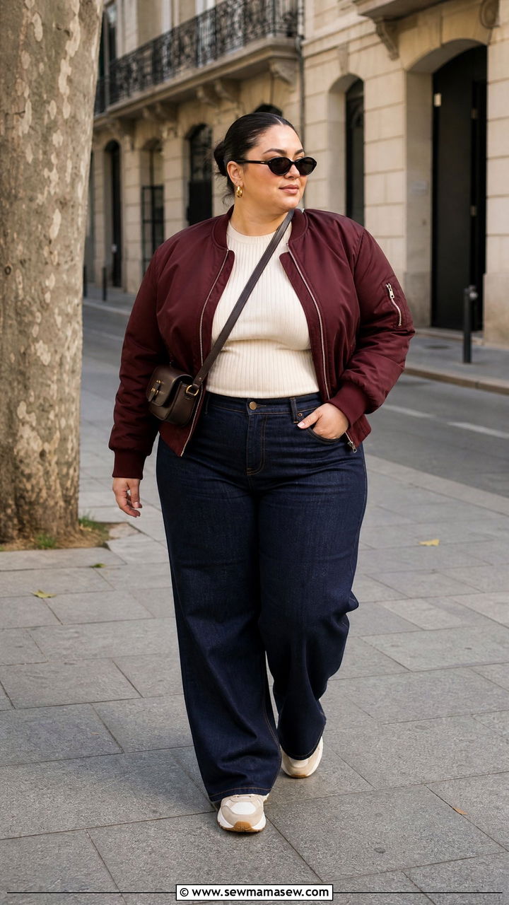 Plus Size Bomber Jacket Outfit - 20 plus size fall outfit ideas 2026