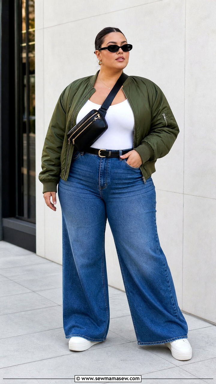 Plus Size Bomber Jacket Outfit - 20 plus size edgy outfit ideas