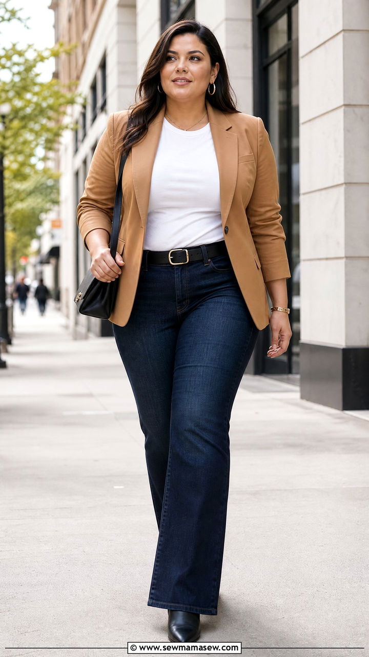 Plus Size Bootcut Jeans With Blazer - 20 plus size bootcut jeans outfit ideas