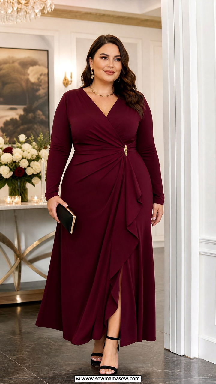 Plus Size Burgundy Formal Dress Outfit - 20 plus size formal dress outfit ideas