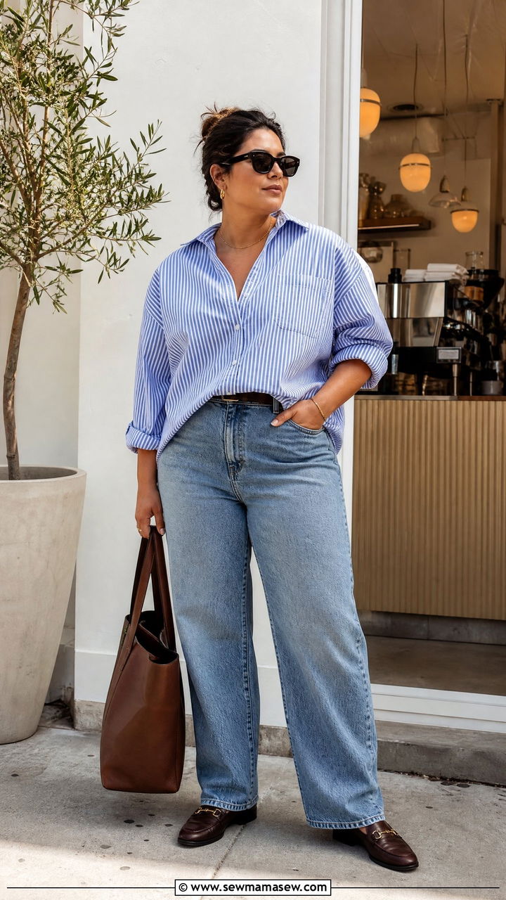 Plus Size Button Down Shirt Outfit - 20 plus size trendy tops outfit ideas 2026