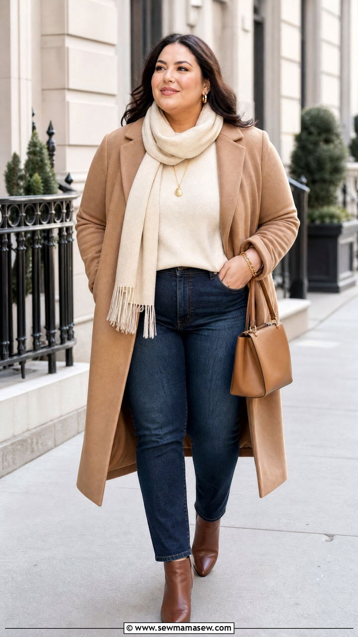 Plus Size Camel Coat Outfit - 20 plus size winter coat outfit ideas