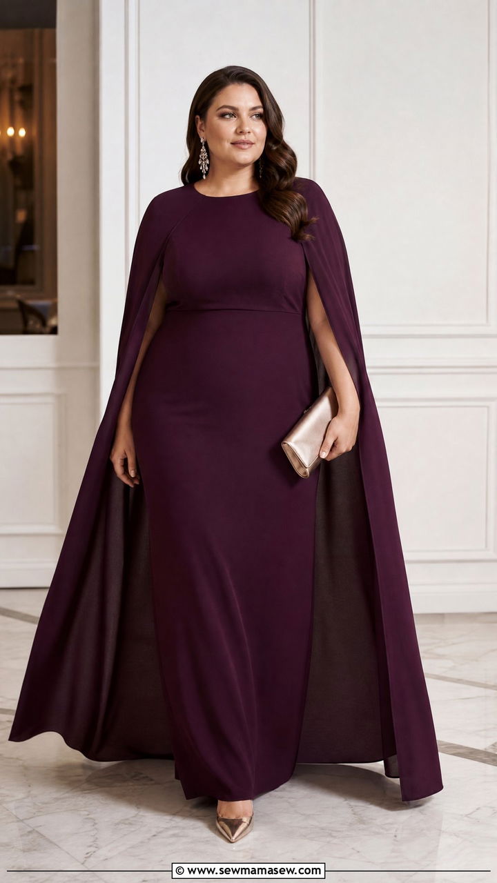 Plus Size Cape Dress For Gala - 20 plus size gala outfit ideas