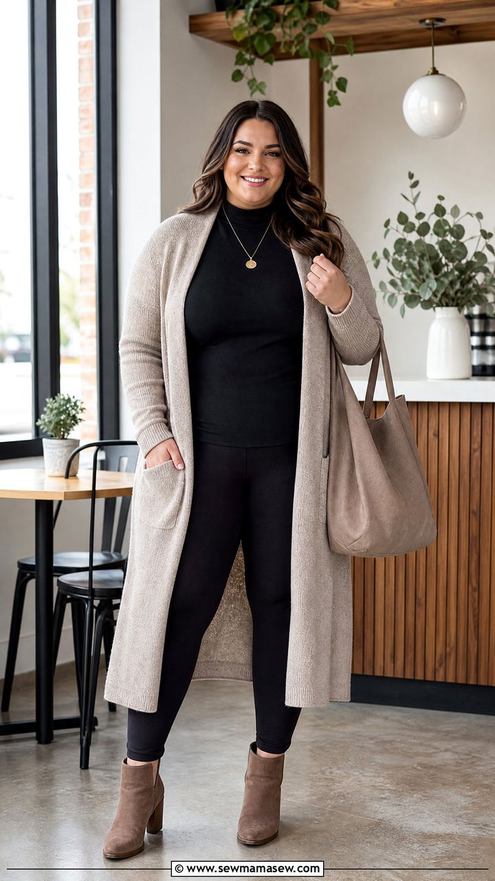 Plus Size Cardigan Winter Outfit - 20 plus size layered winter outfits