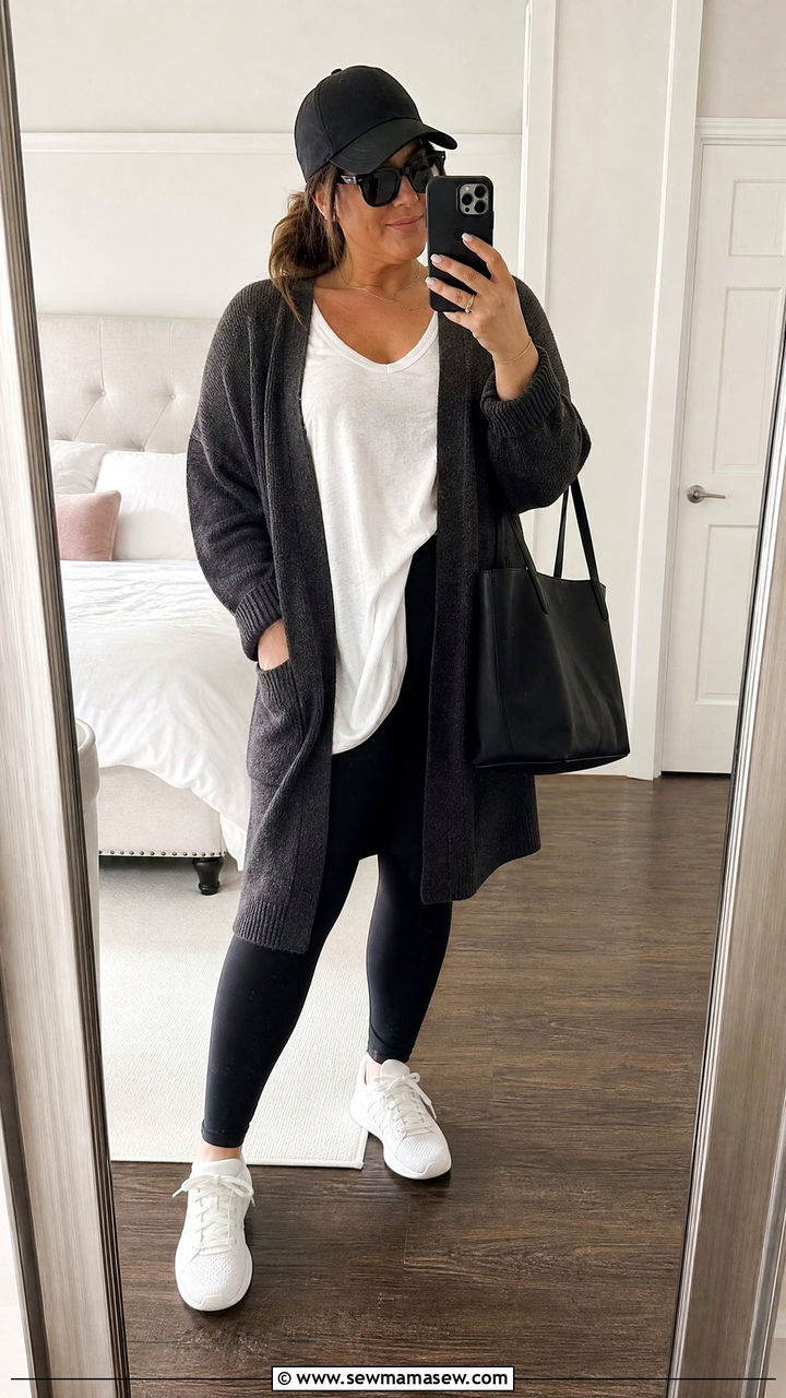 Plus Size Cardigan With Leggings - 20 plus size cardigan outfit ideas