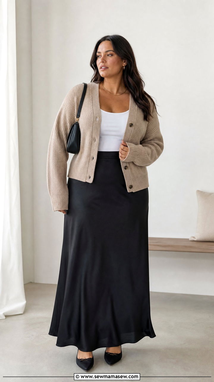 Plus Size Cardigan With Maxi Skirt - 20 plus size cardigan outfit ideas