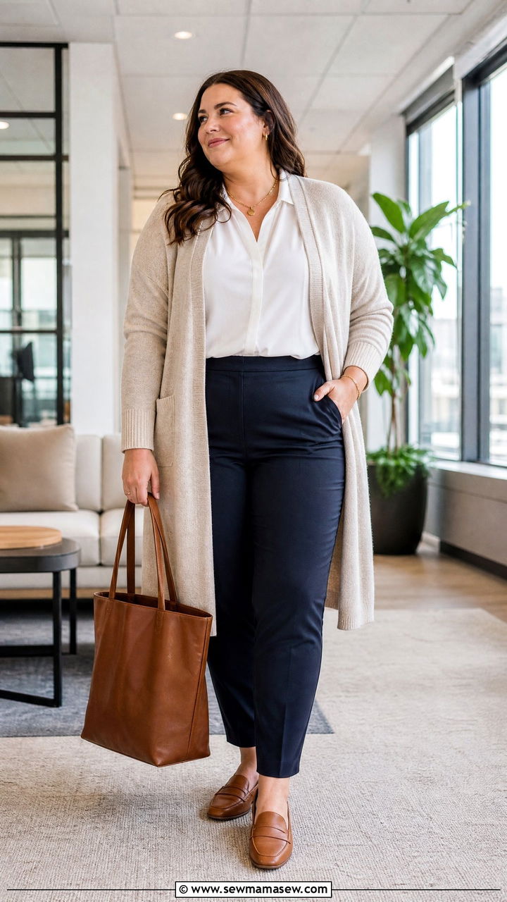 Plus Size Cardigan Work Outfit - 20 plus size fall outfit ideas for work