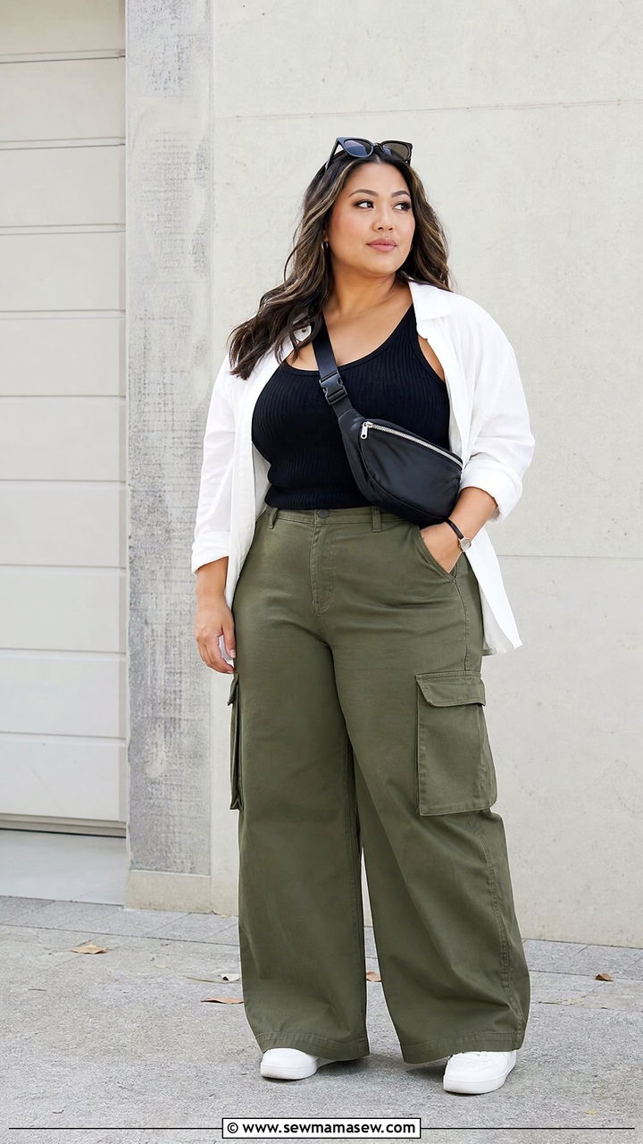 Plus Size Cargo Pants Outfit - 20 plus size outfits for thick thighs