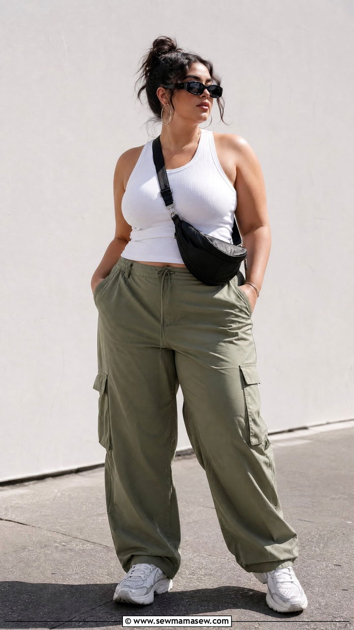 Plus Size Cargo Pants Summer Outfit - 20 plus size summer outfit ideas aesthetic
