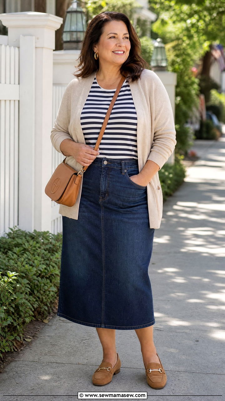 Plus Size Casual Skirt Outfit - 20 plus size outfits for mature women