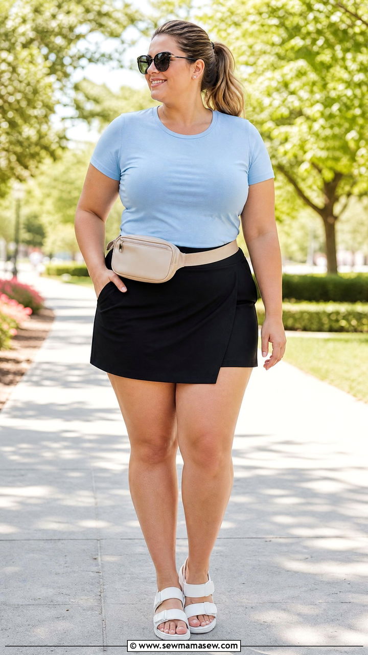 Plus Size Casual Skort Outfit - 20 plus size casual summer outfit ideas