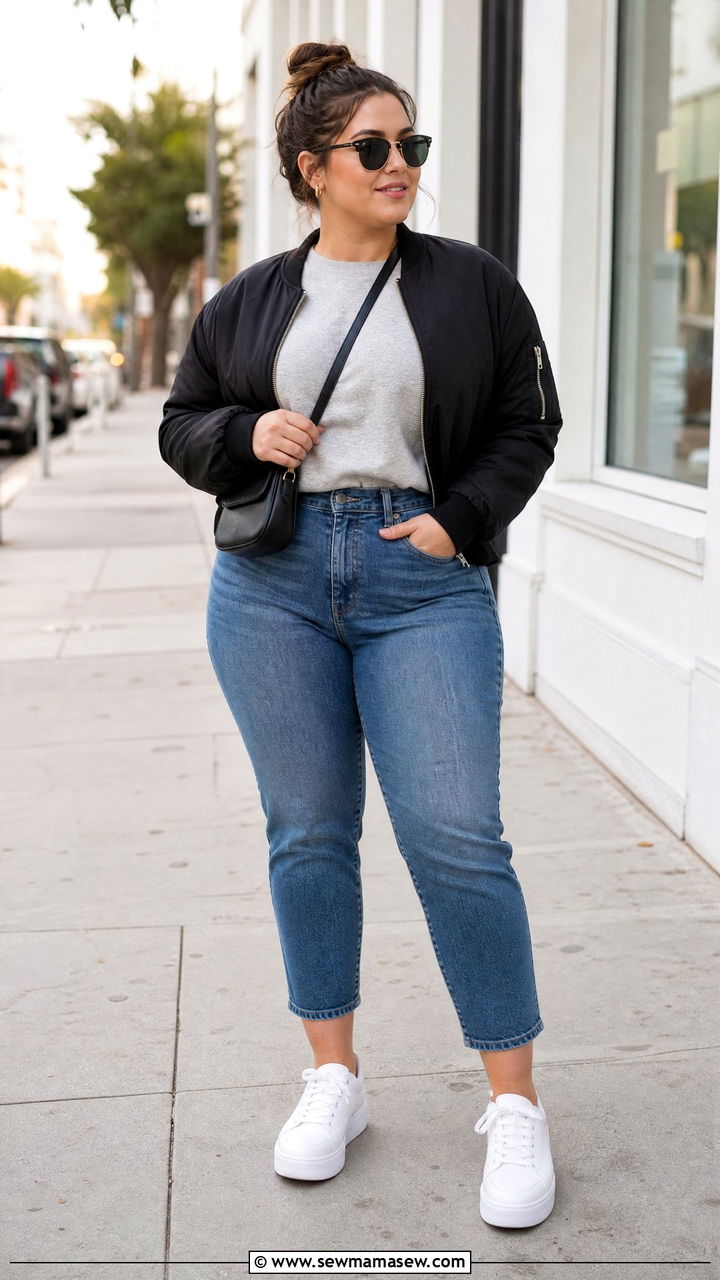 Plus Size Casual Sneakers Outfit - 20 plus size outfits for short height