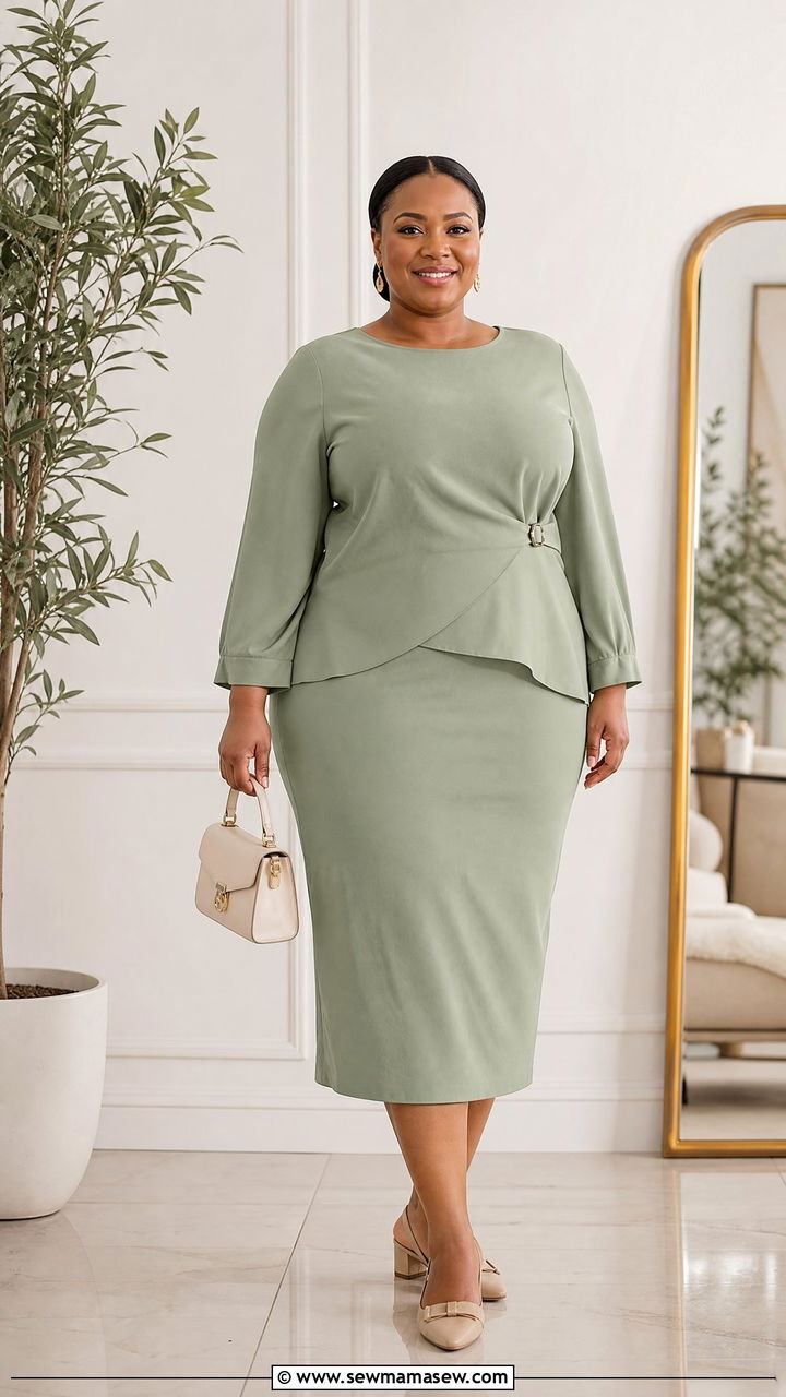 Plus Size Church Matching Top And Skirt Set - 20 plus size church tops outfit ideas