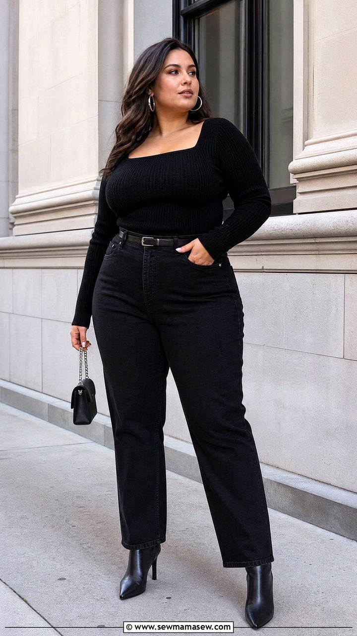 Plus Size Club Mesh Top And Black Jeans Outfit - 20 plus size club outfit ideas