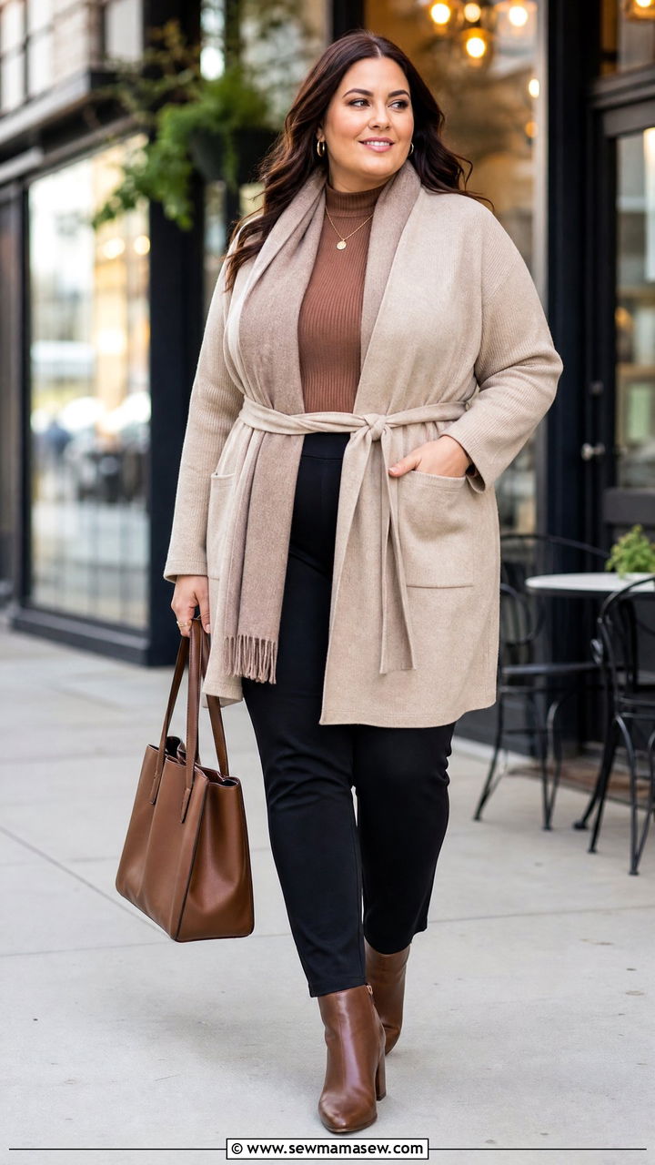 Plus Size Coatigan Winter Outfit - 20 plus size layered winter outfits