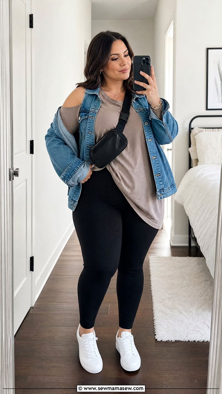 Plus Size Cold Shoulder Top With Black Leggings - 20 plus size cold shoulder top outfit ideas