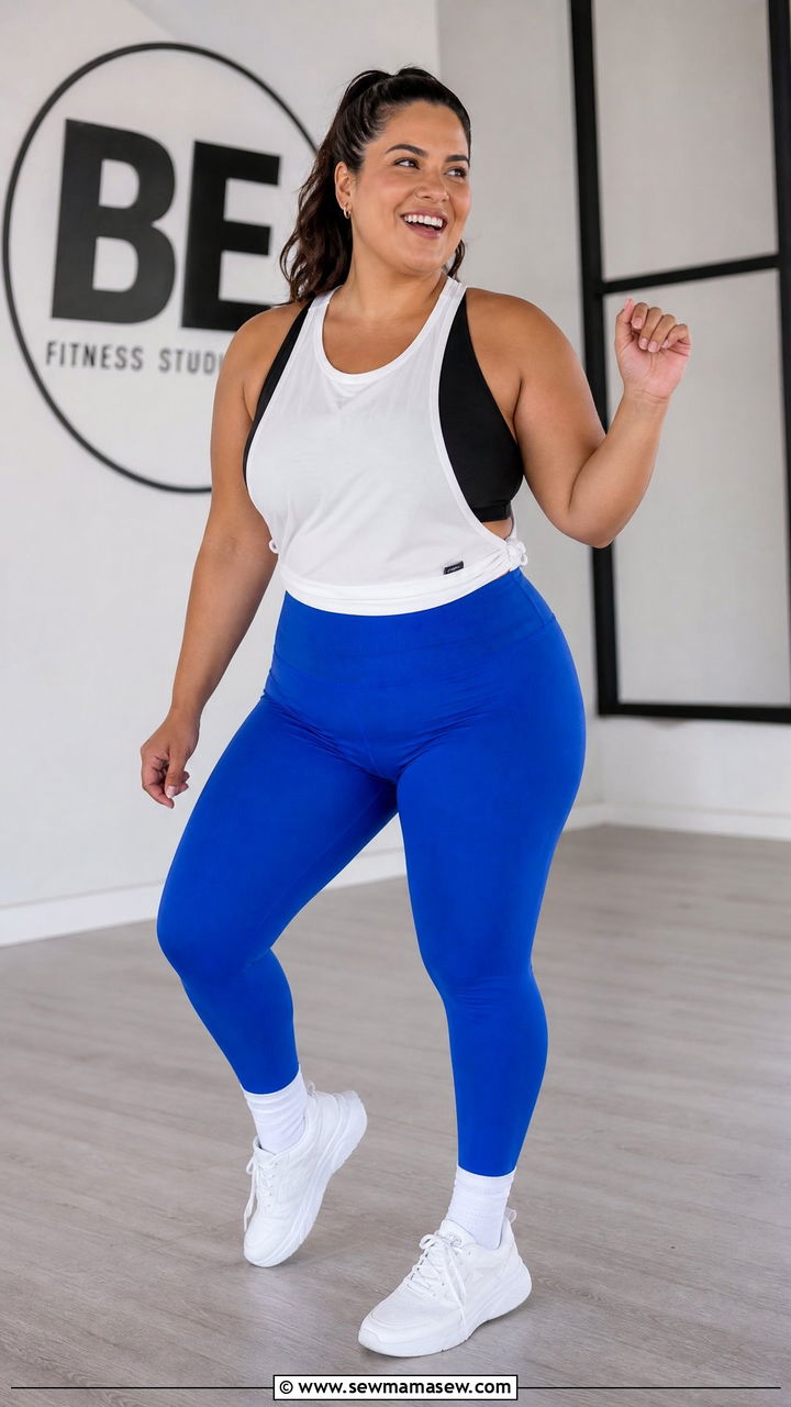 Plus Size Colorful Leggings Gym Outfit - 20 plus size gym outfit ideas